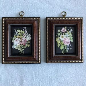 Vintage pair of beautiful silk pictures